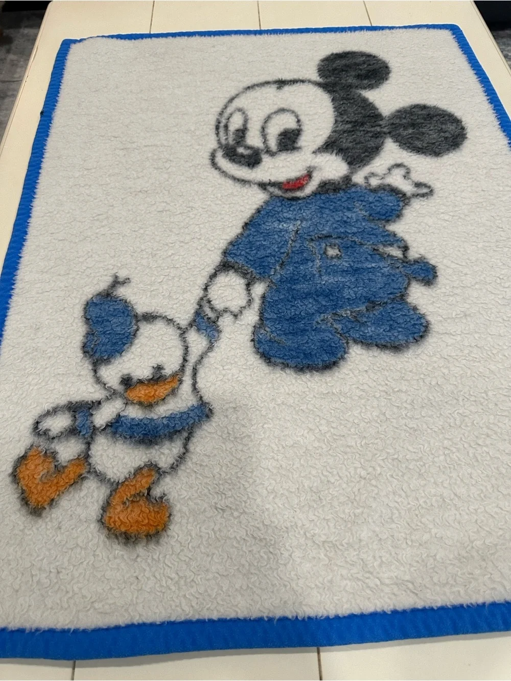 VTG 1894 Biederlack blanket,Mickey,baby blanket 32.75”x25.5”